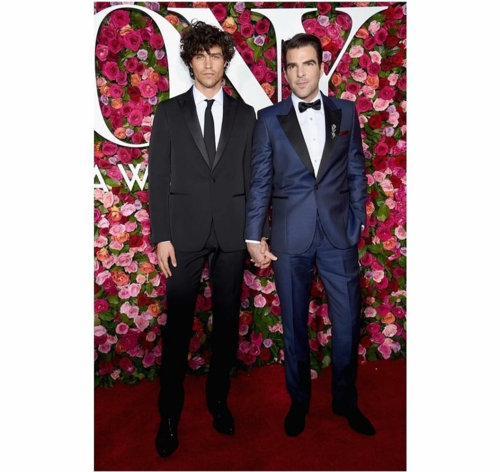 Miles McMillan with boyfriend Zachary Quinto